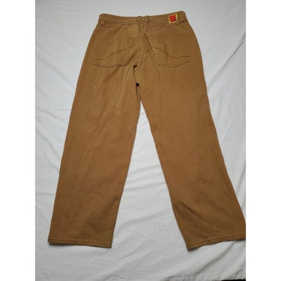 Empyre Relax Baggy Jeans Men’s 32x29 Brown Y2K Skater Pants Embroidered - Picture 11 of 16